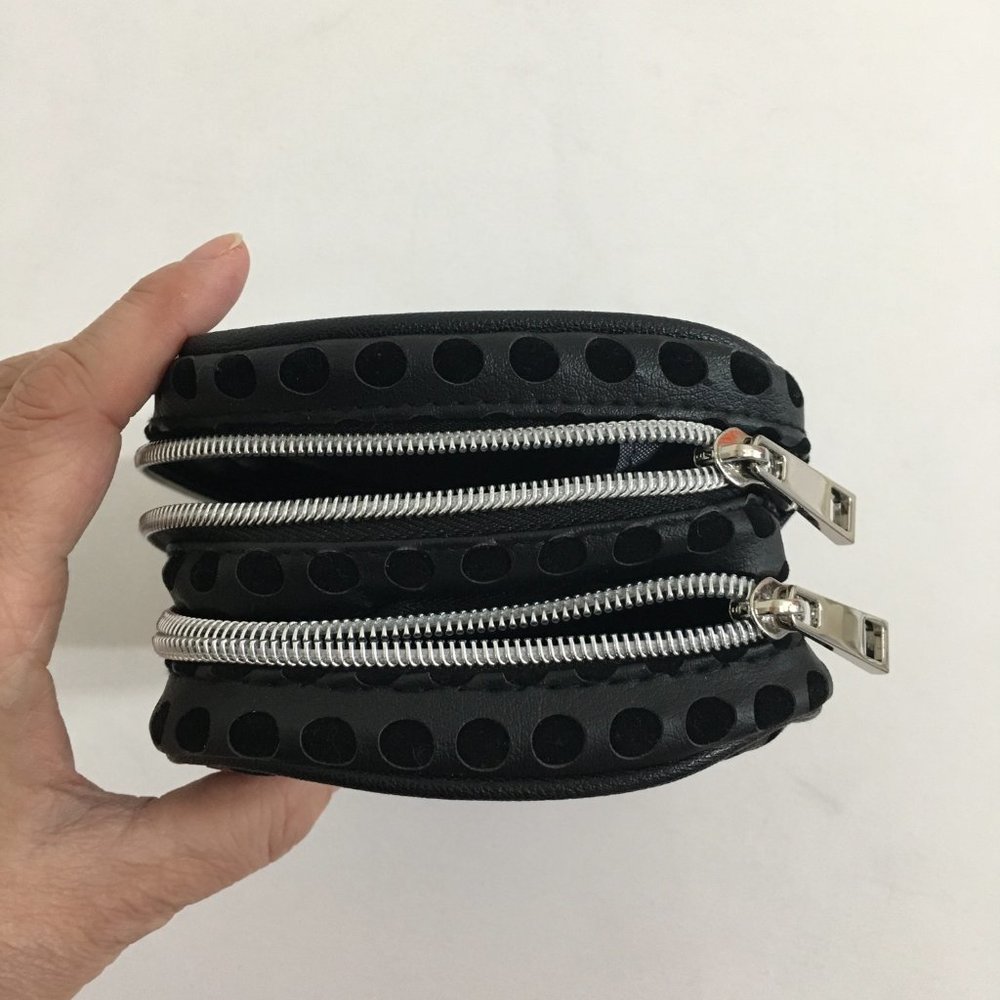 Faux Leather Double Zipper Closure Cosmetic Pouch Case - Rectangular - Picture 6 of 16